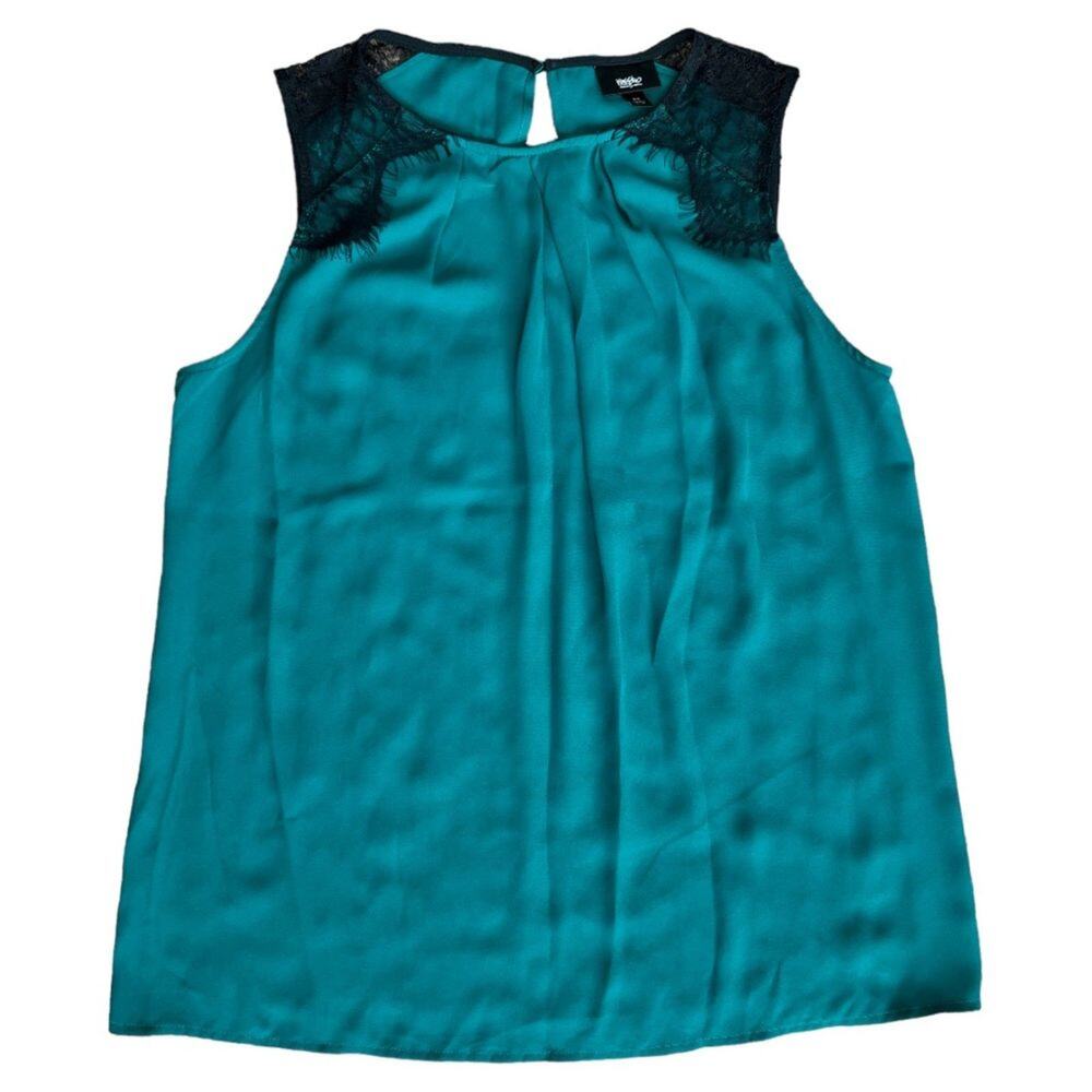 MOSSIMO Green Lace Accent Sleeveless Top, Medium